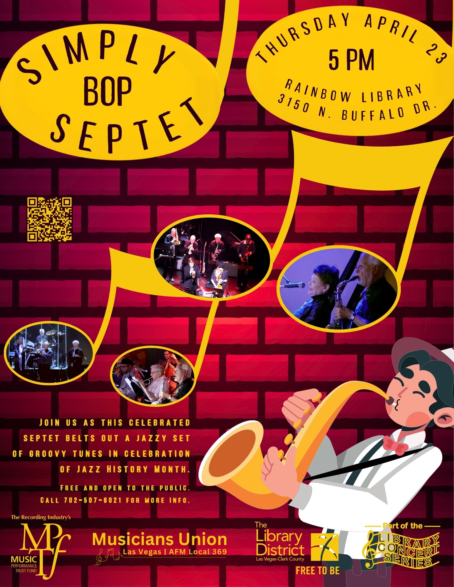 4 23 libary Simply Bop Septet - RB - April 2026 (Flyer)(1)